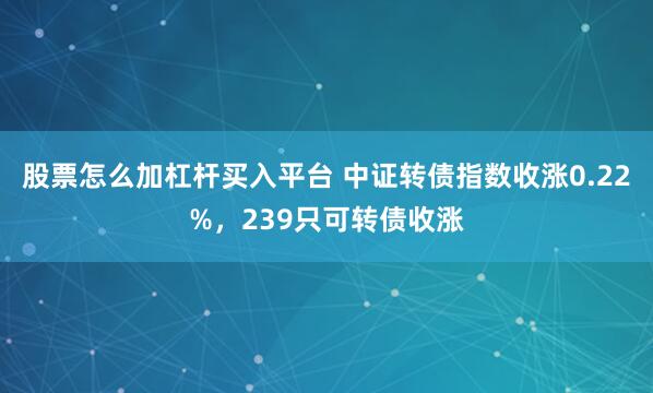 股票怎么加杠杆买入平台 中证转债指数收涨0.22%，239只可转债收涨