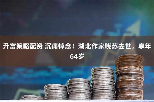 升富策略配资 沉痛悼念！湖北作家晓苏去世，享年64岁