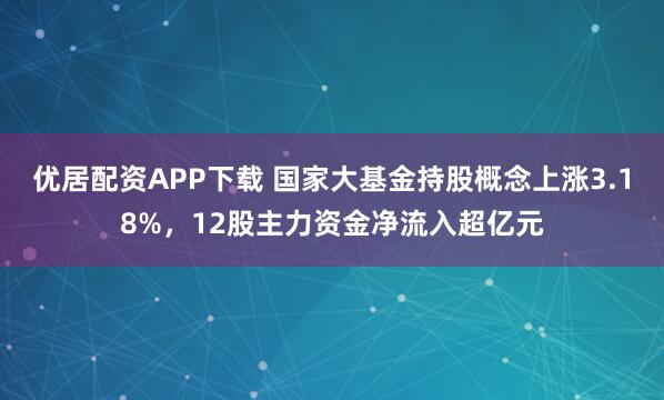 优居配资APP下载 国家大基金持股概念上涨3.18%，12股主力资金净流入超亿元