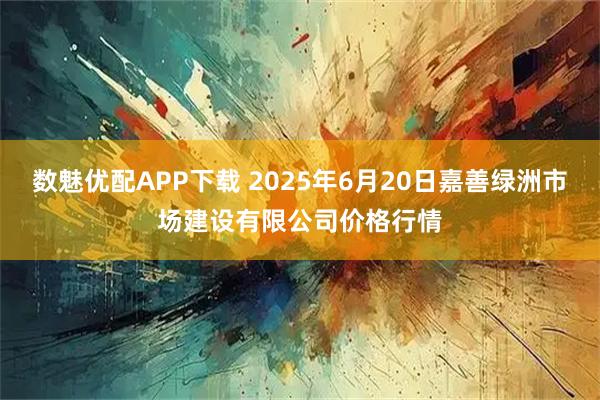 数魅优配APP下载 2025年6月20日嘉善绿洲市场建设有限公司价格行情